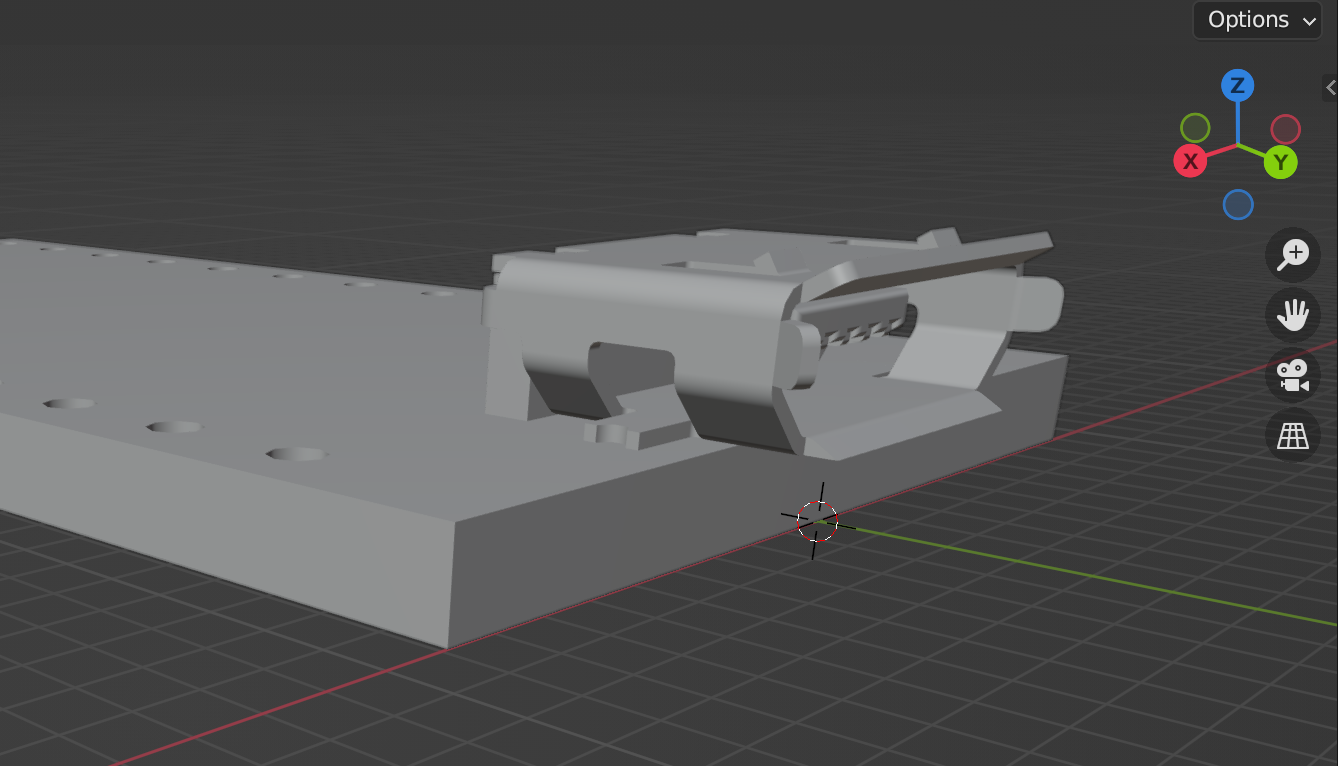 A microcontroller in Blender demonstrating the below conventions